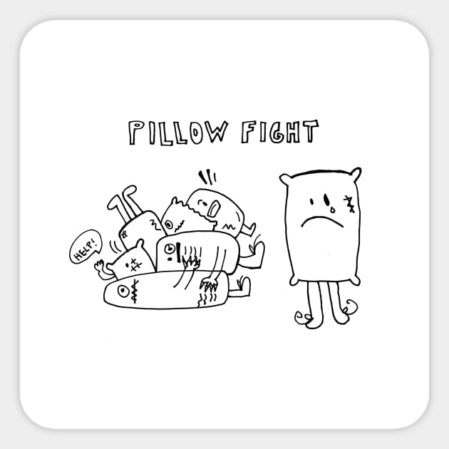 Pillow fight Sticker by AndyPanda